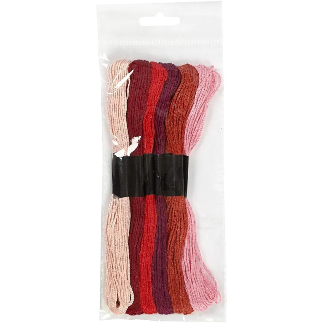 Creativ Company Borduurgaren 6 Stuks - Rood