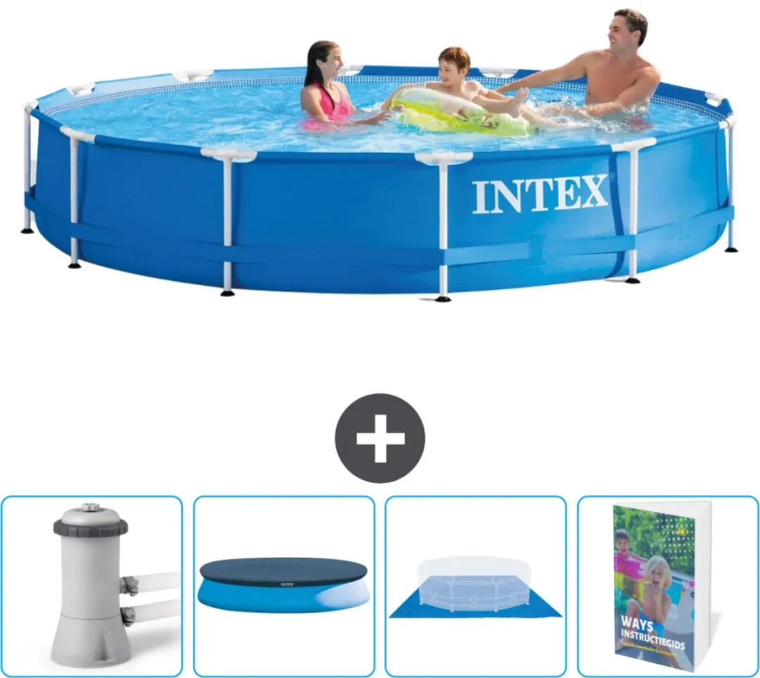 Intex 28212GN-Blauw Rond Frame Zwembad 366x76cm