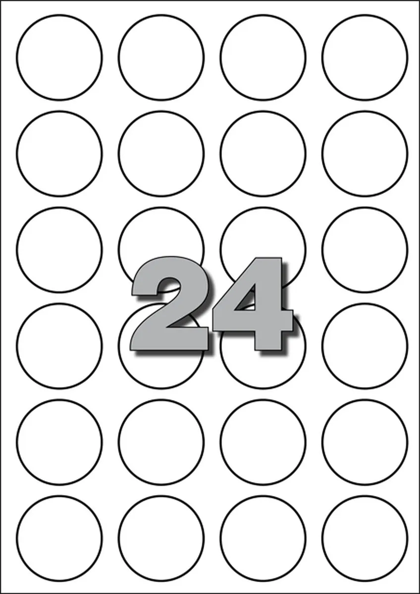 Avery A5 Rond Wit Etiket 30mm - 240 Stuks