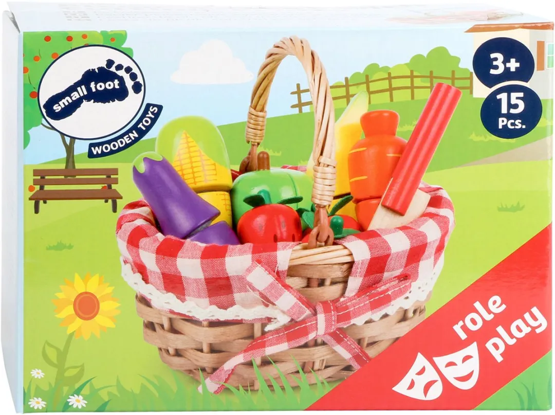 Small Foot Houten Picknickmand met Snijfruit - 15-delig - Rood - afbeelding 2 van 6