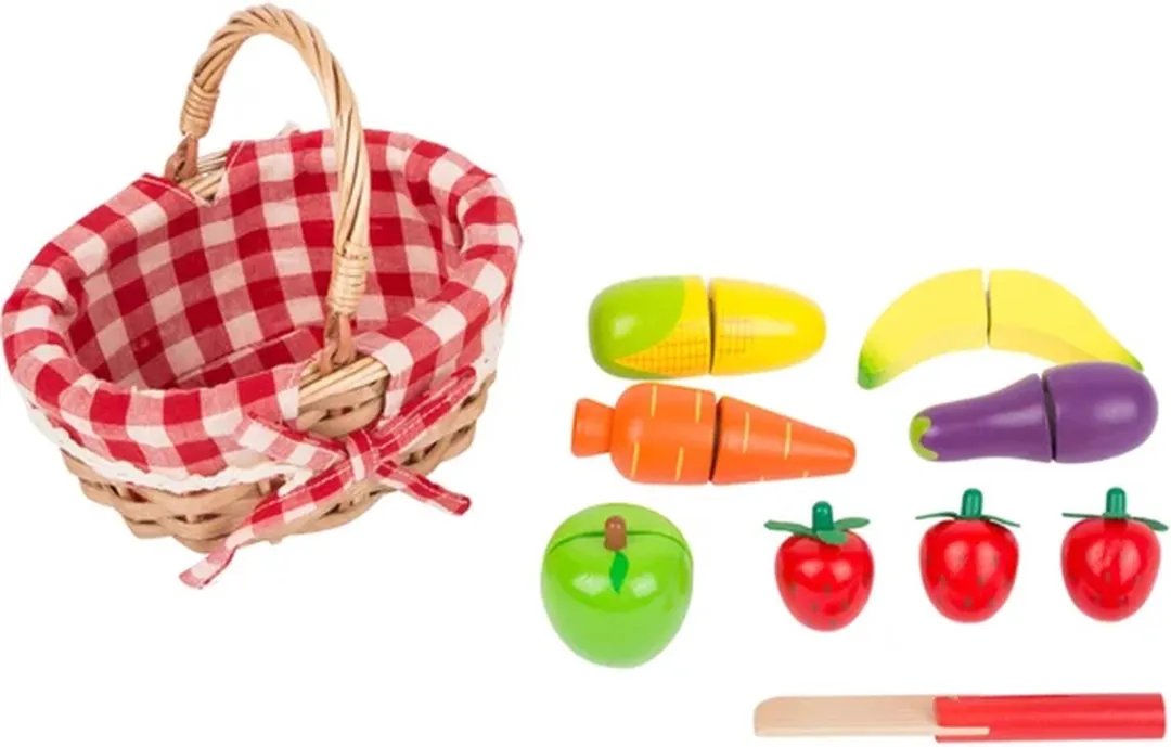 Small Foot Houten Picknickmand met Snijfruit - 15-delig - Rood - afbeelding 4 van 6