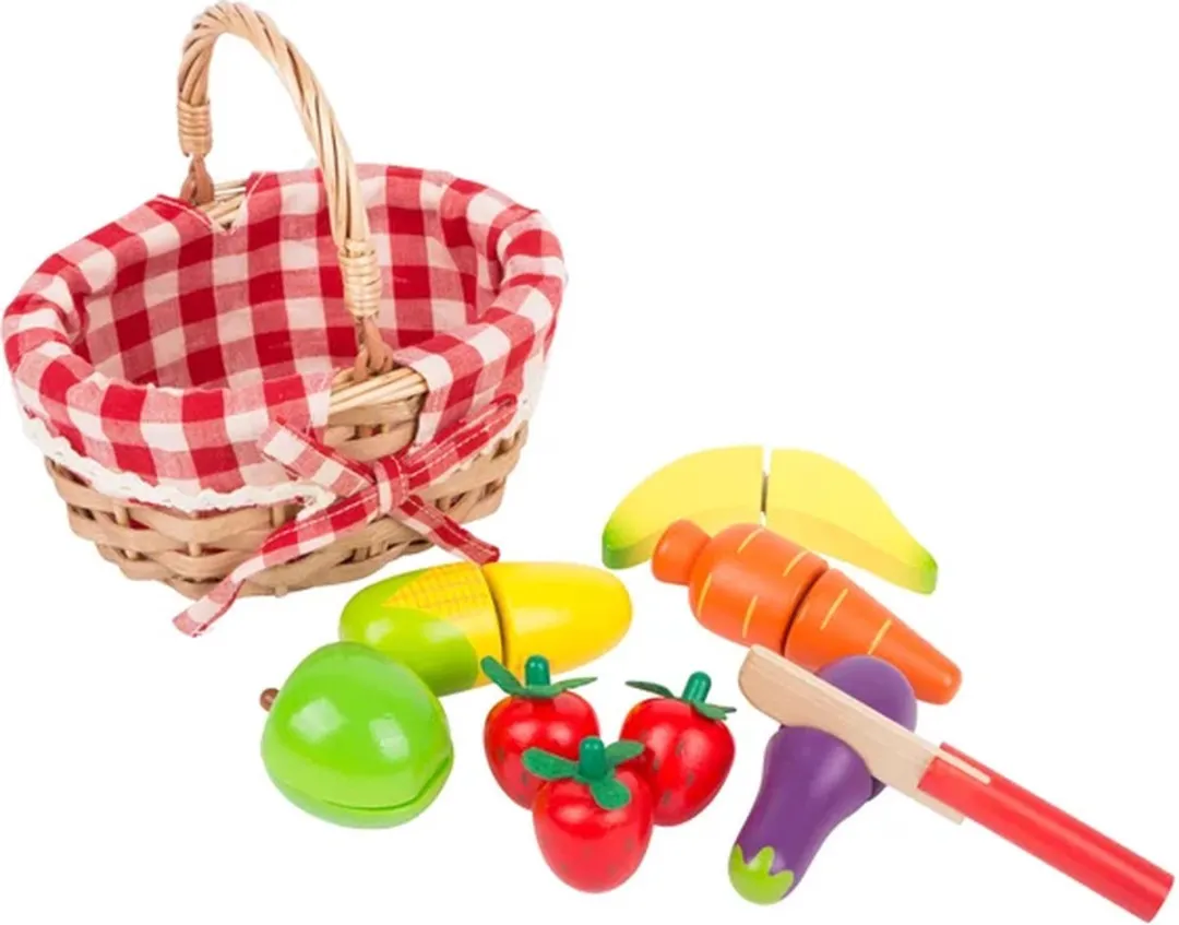 Small Foot Houten Picknickmand met Snijfruit - 15-delig - Rood - afbeelding 6 van 6