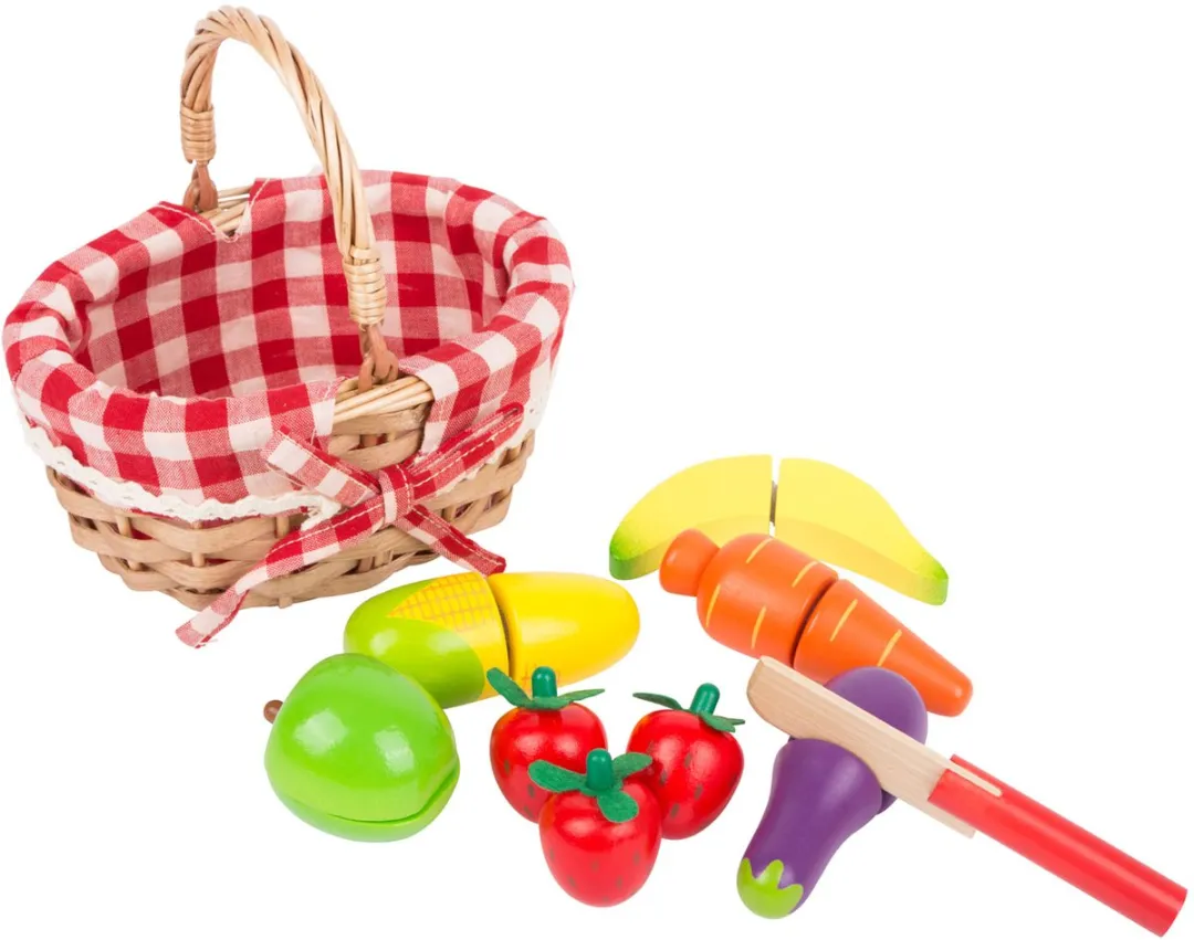 Small Foot Houten Picknickmand met Snijfruit - 15-delig - Rood - afbeelding 3 van 6