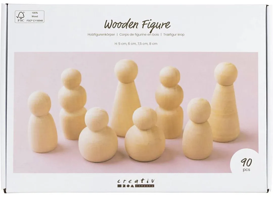 Creativ Company Houten Figuur - 90 Stuks Multicolor