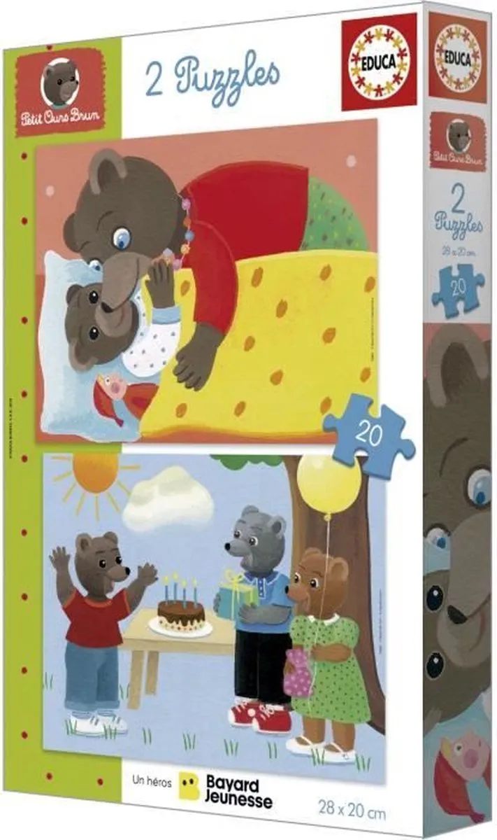Educa Kleine Bruine Beer Puzzels - 20 Stuks (2x20)