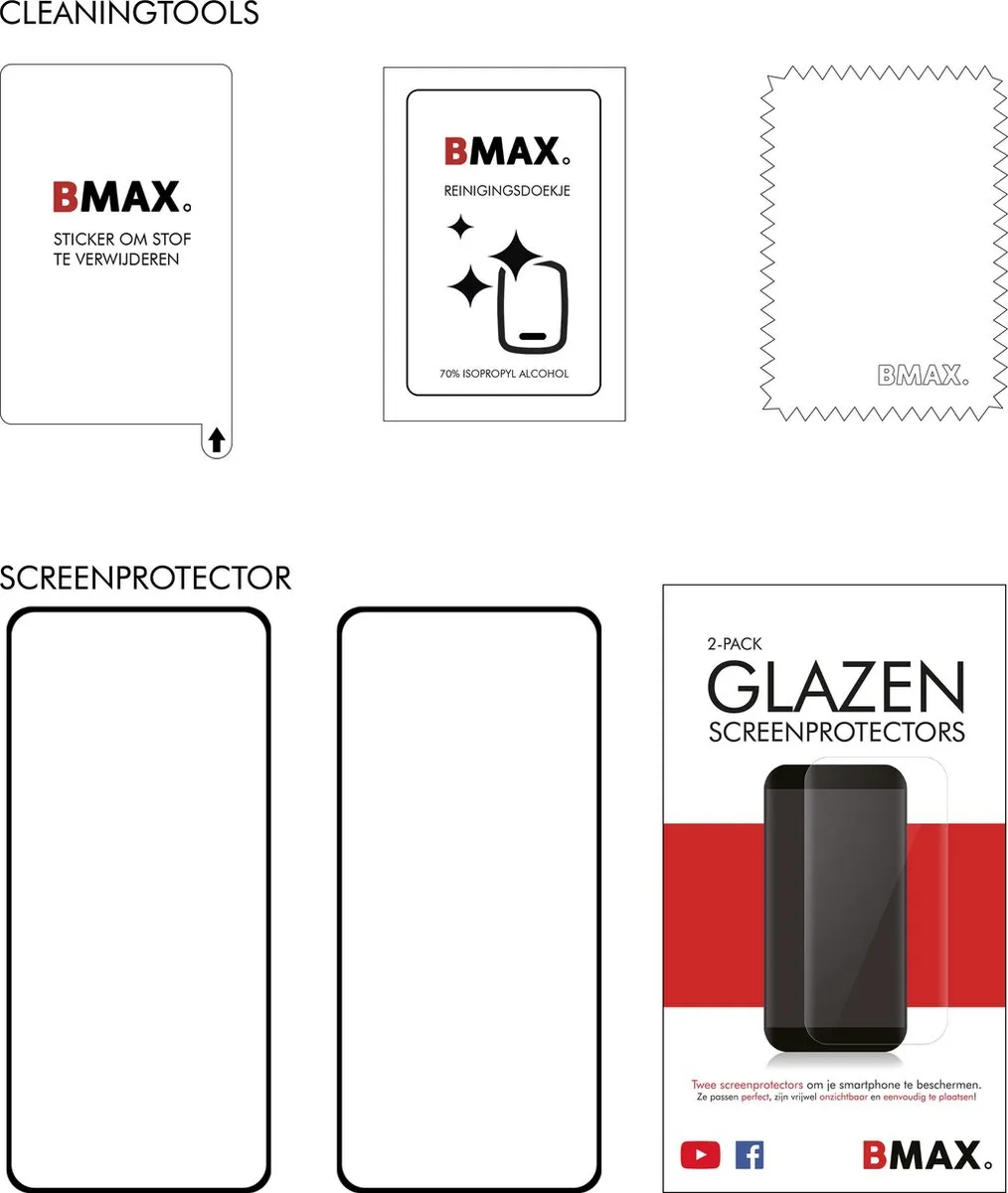 BMAX Screenprotector OnePlus Nord N10 5G - 2 Stuks - Zwart