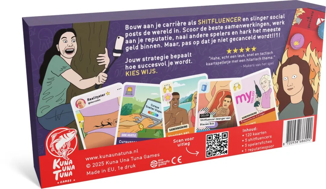 Kuna Una Tuna Games Shitfluencers Nederlandstalig Partyspel - 120 Kaarten