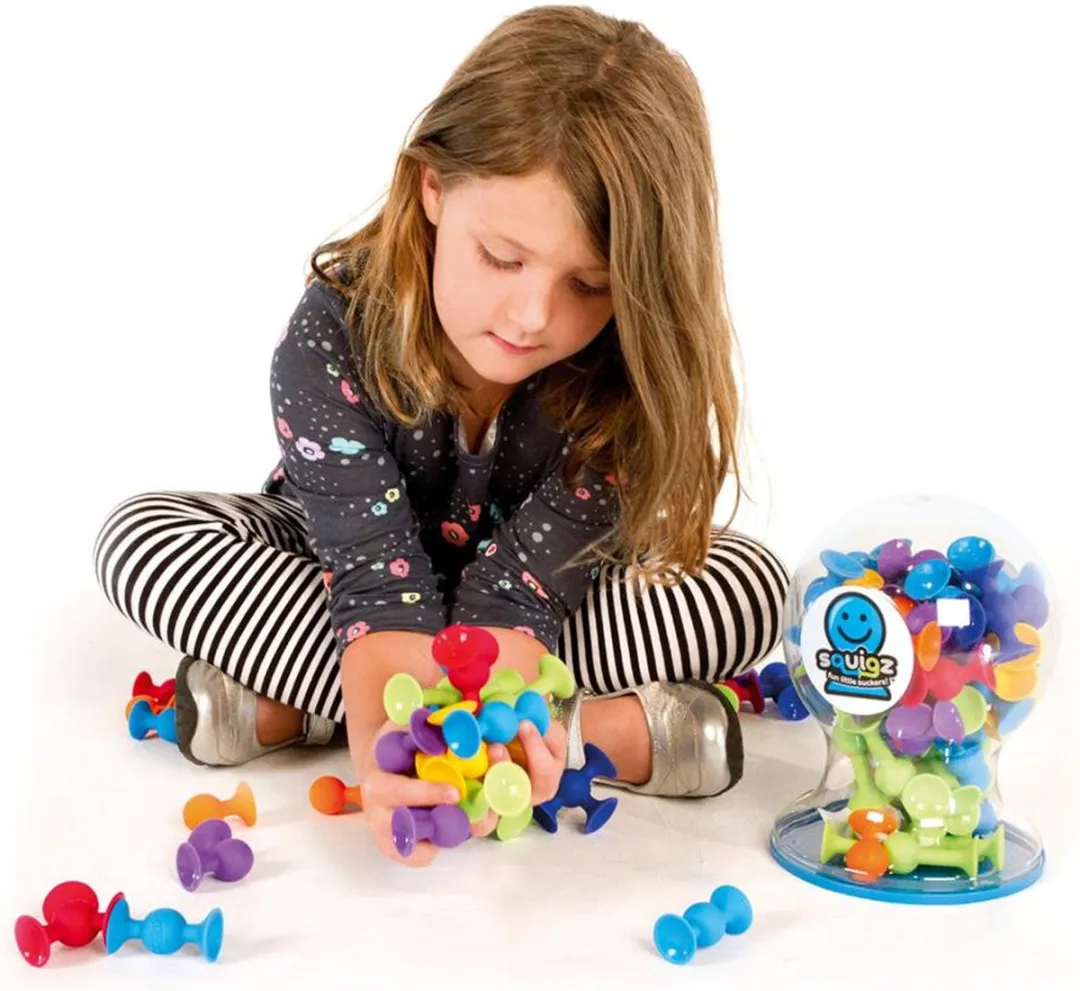 Fat Brain Toys Squigz - Siliconen speelgoed voor gladde oppervlakken - 3+ jaar