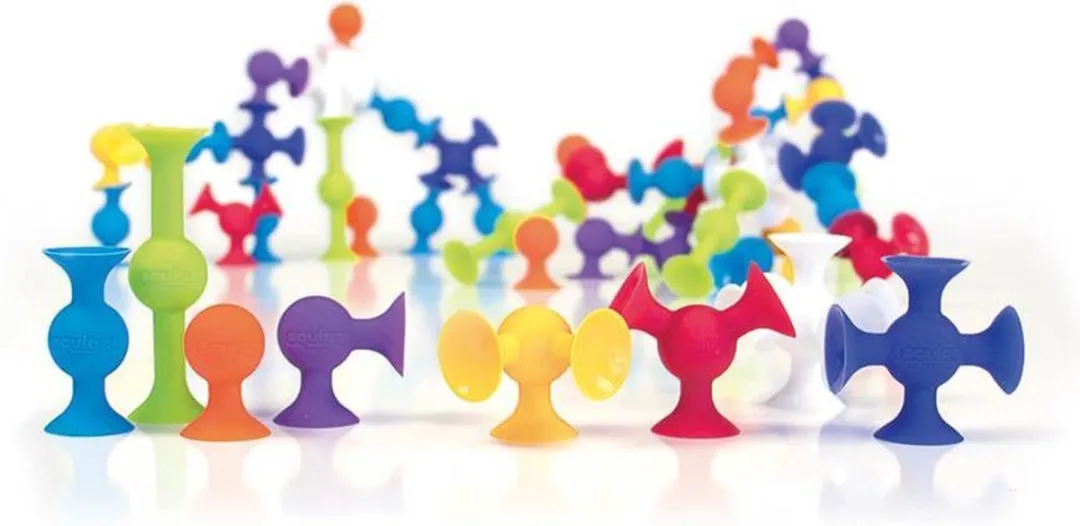 Fat Brain Toys Squigz - Siliconen speelgoed voor gladde oppervlakken - 3+ jaar