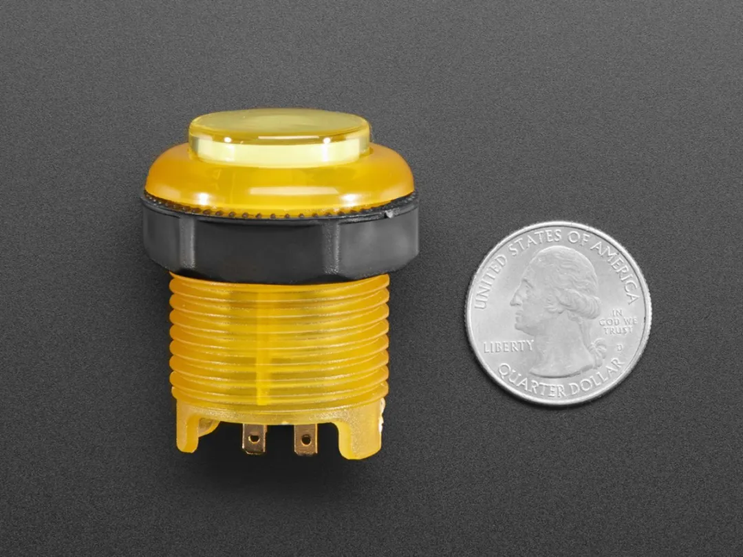 Adafruit Arcade Button met LED 30mm - Geel Translucent