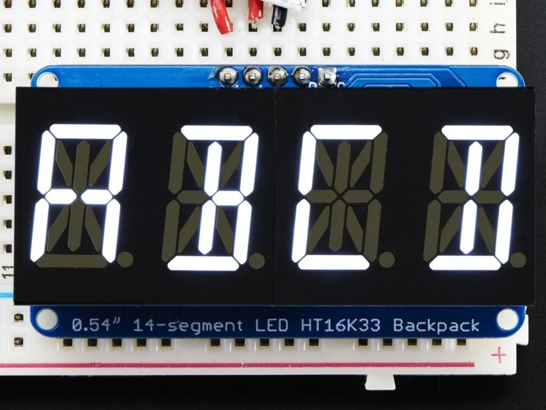 Adafruit Quad Alphanumeric Display 2157 - I2C Backpack - Meerkleurig - afbeelding 6 van 6