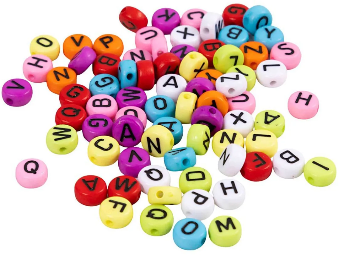 Creativ Company Ronde Letterkralen 7mm - Multicolor - 1 Stuk