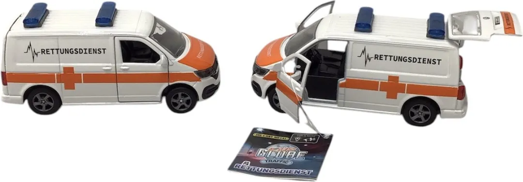 Kids Globe Volkswagen Transporter Hulpdienst 112 - 13,5cm - Licht & Geluid - Multicolor