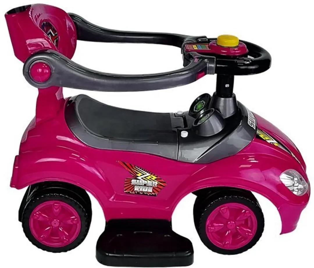 Lean Toys Mega Car 3-in-1 Loopauto Roze