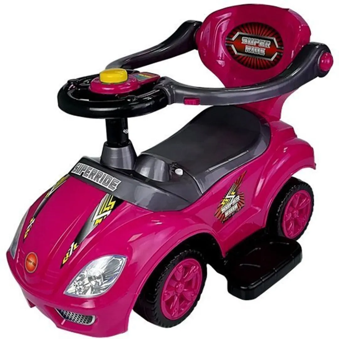 Lean Toys Mega Car 3-in-1 Loopauto Roze
