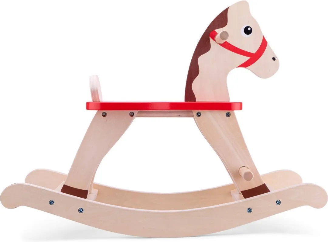New Classic Toys Houten Hobbelpaard 11145 - Rood/Blank