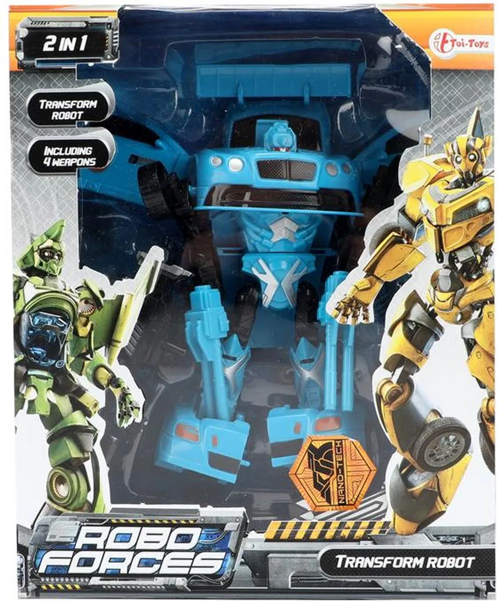 Toi-Toys Roboforces Junior Autorobot 26cm - 4-delig - Blauw