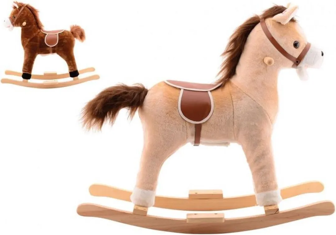 Johntoy Hobbelpaard 64cm - Beige/Bruin