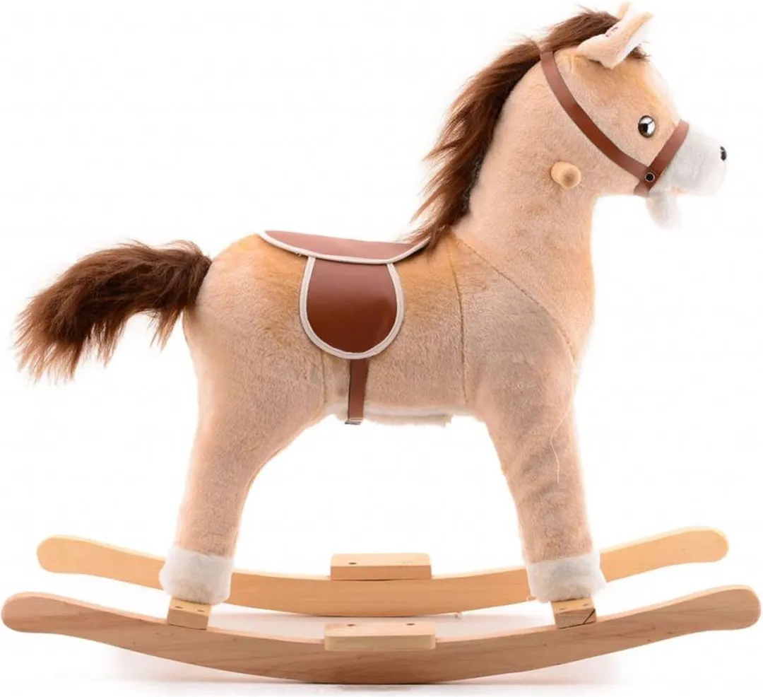 Johntoy Hobbelpaard 64cm - Beige/Bruin