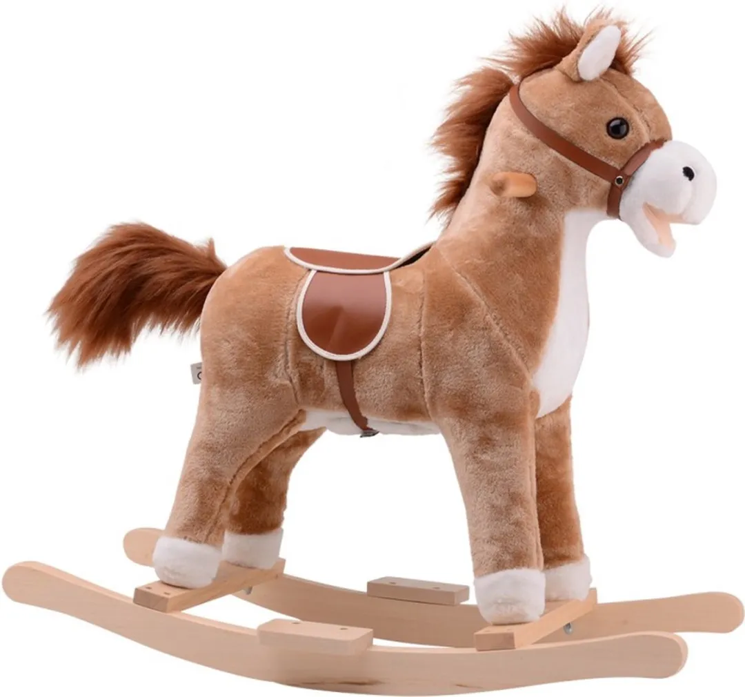Johntoy Hobbelpaard 64cm - Beige/Bruin - afbeelding 6 van 6