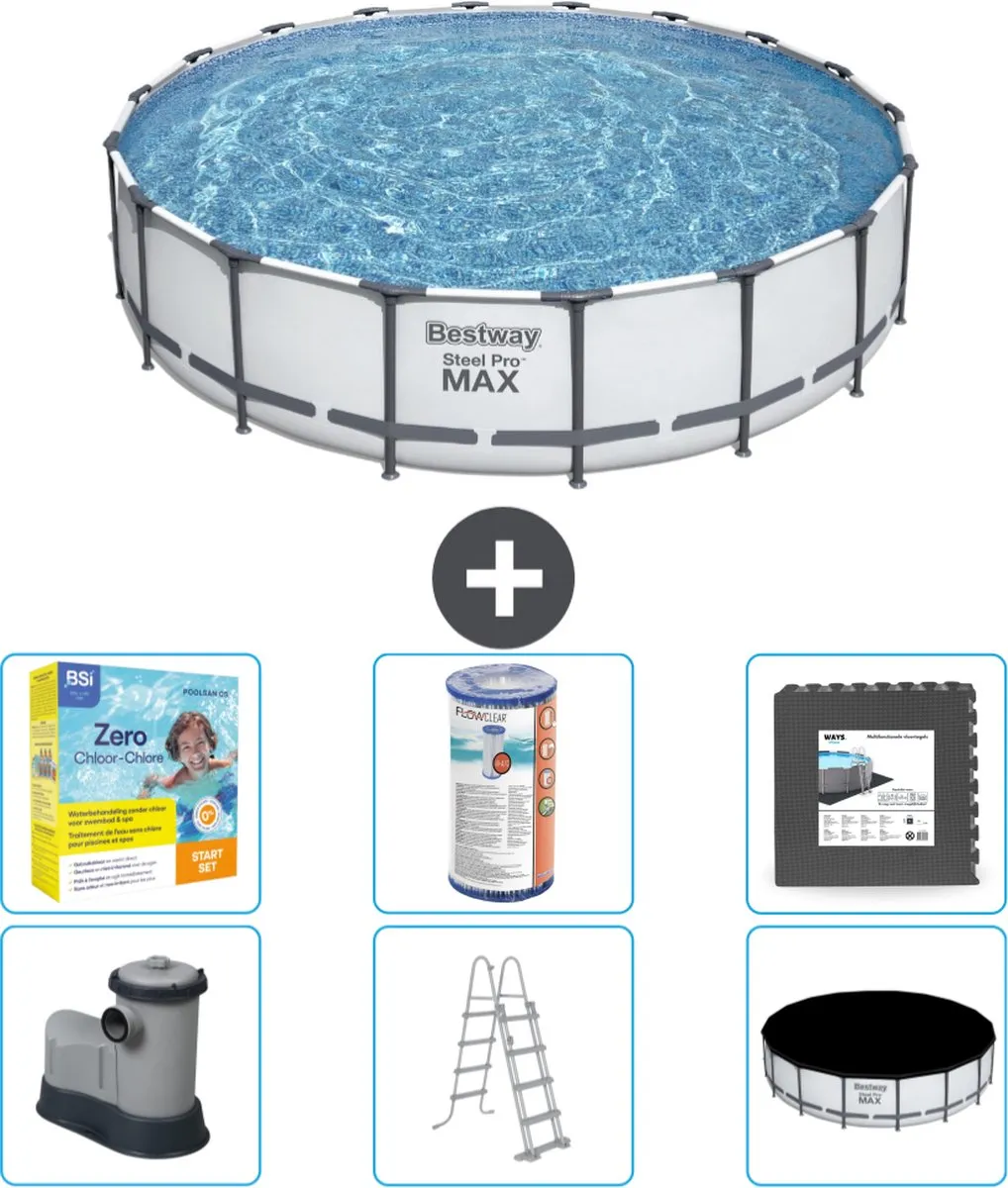 Bestway Steel Pro MAX Zwembad 549x122cm - Grijs