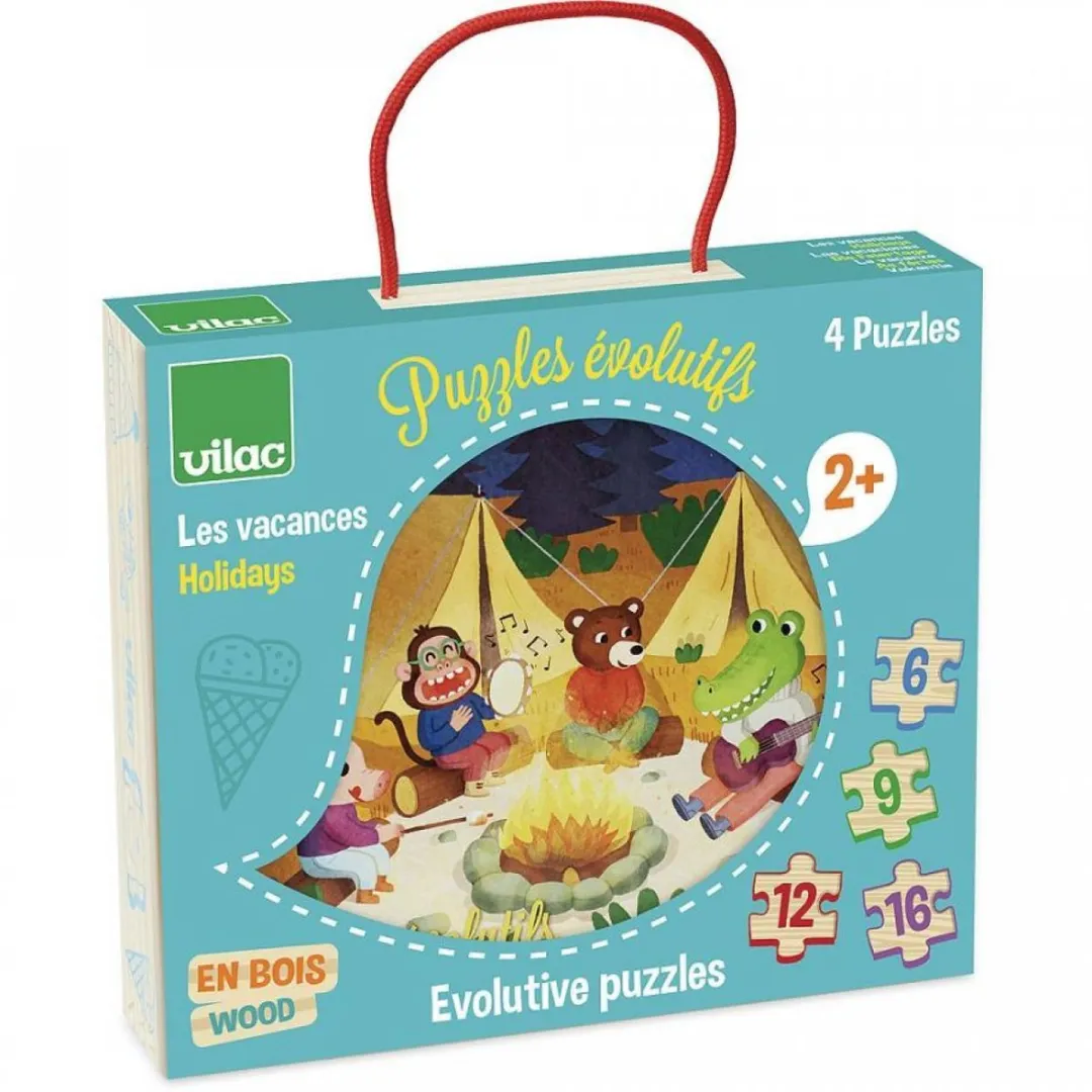 Vilac Houten Progressieve Puzzel 4 Stuks - Multicolor