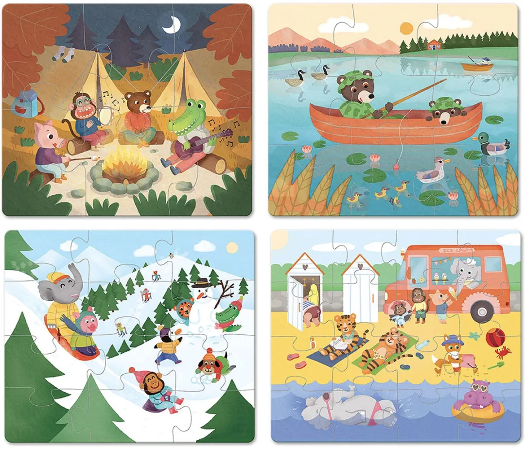 Vilac Houten Progressieve Puzzel 4 Stuks