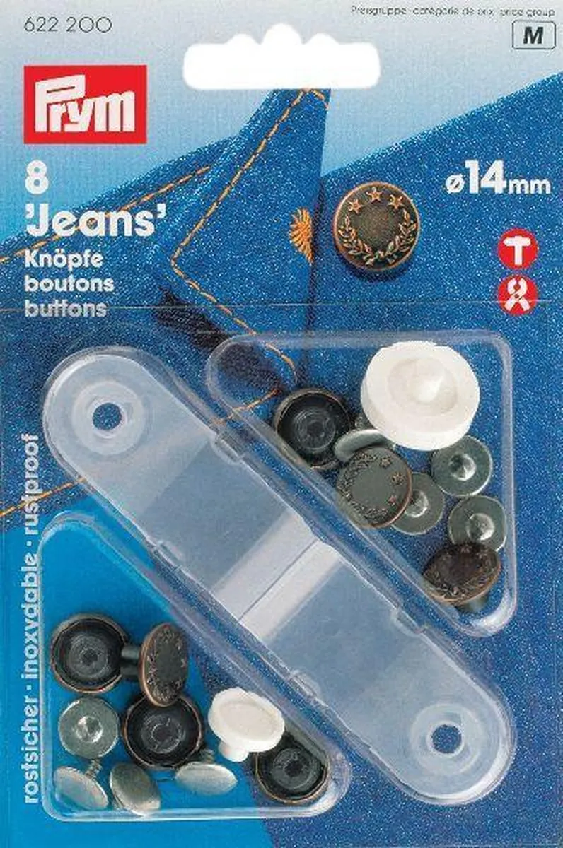 Prym Jeansknopen Lauwerkrans 14mm Oudkoper - 8 Stuks