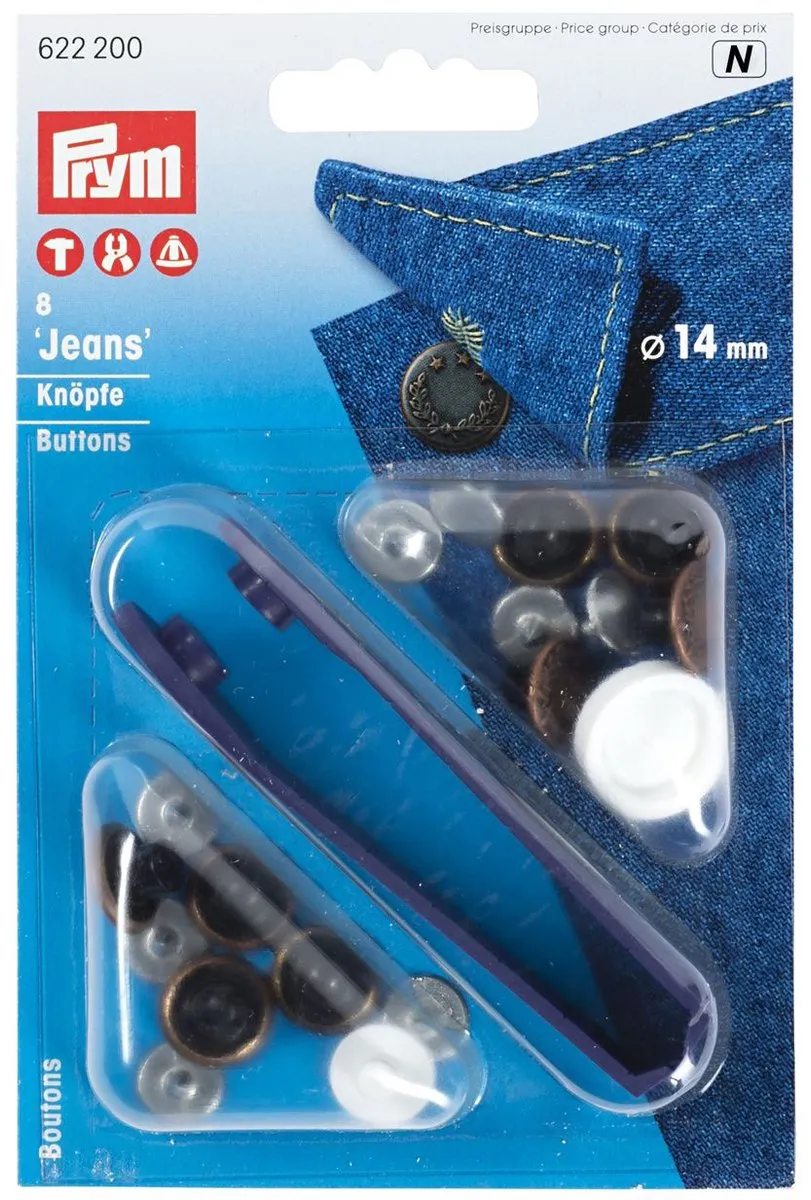 Prym Jeansknopen Lauwerkrans 14mm Oudkoper - 8 Stuks