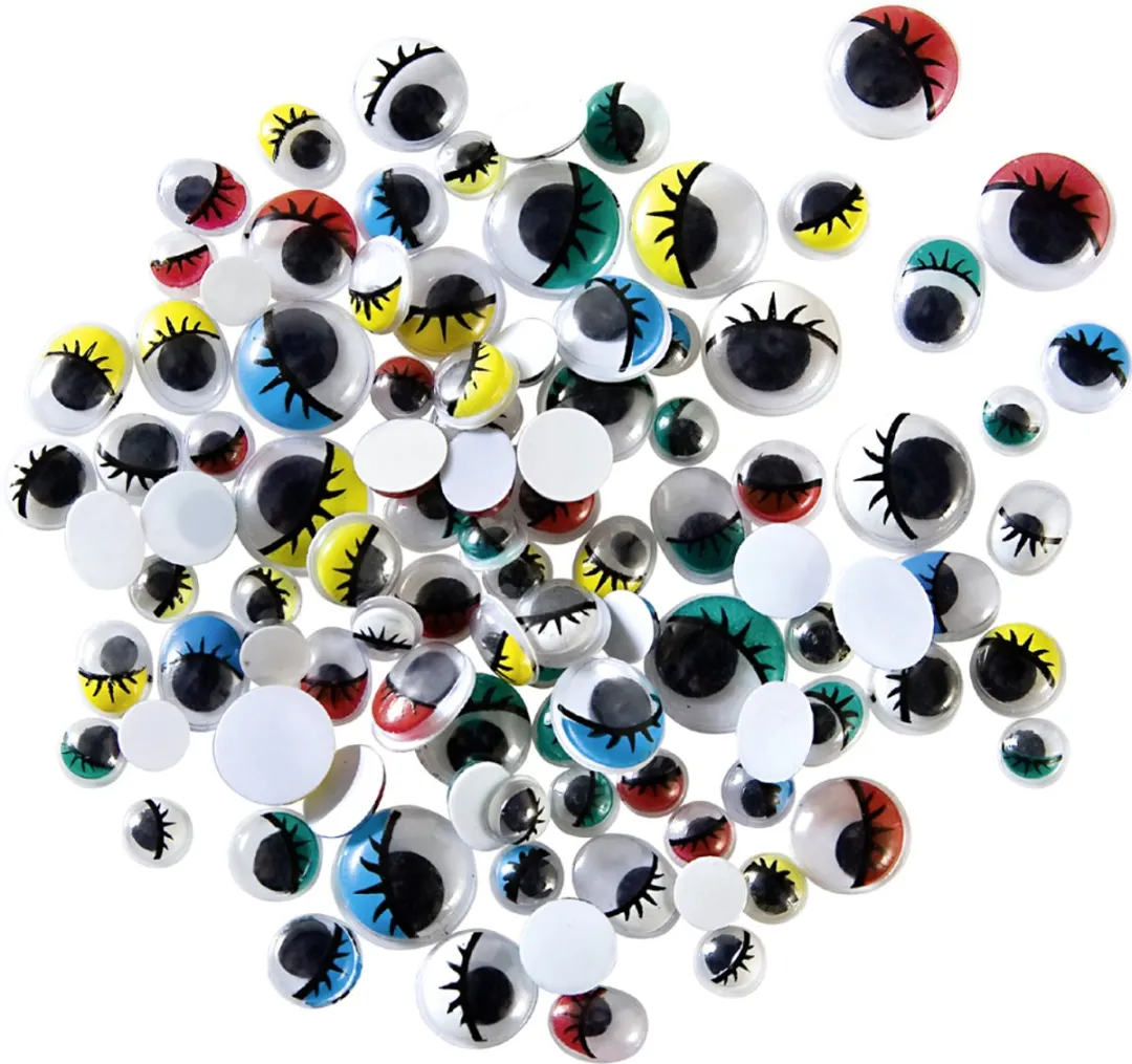 Folia Plakogen Met Beweegbare Pupillen - 100 Stuks - Assorti