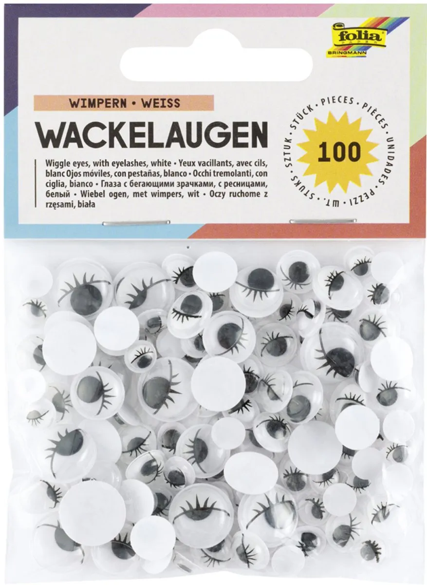 Folia Plakogen Met Beweegbare Pupillen - 100 Stuks - Assorti