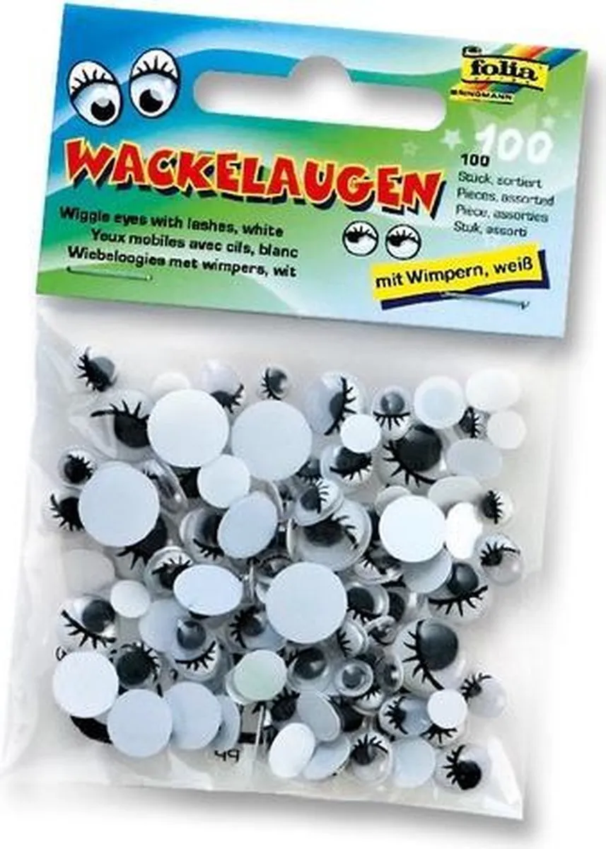 Folia Plakogen Met Beweegbare Pupillen - 100 Stuks - Assorti