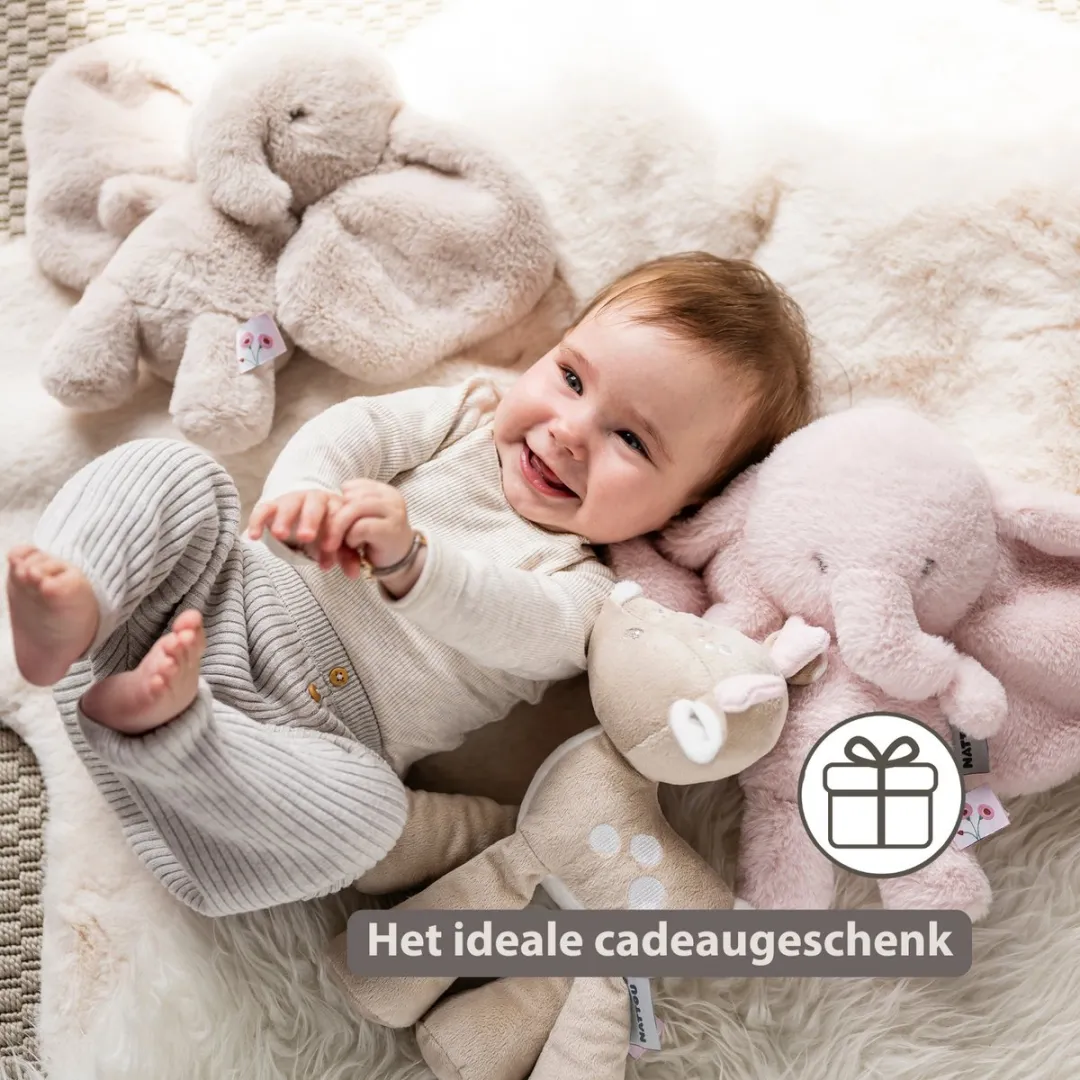 Nattou FanFan Knuffel Olifant 30cm - Zand
