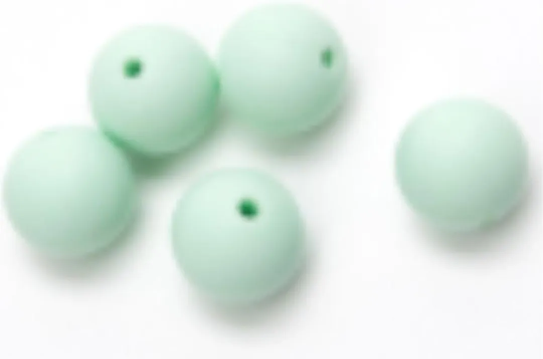 Durable Siliconen Kralen 15mm - 5 Stuks Light Green