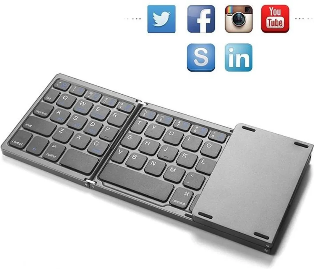 NÖRDIC KB-102 Opvouwbare Toetsenbord - USB-C - Bluetooth 5.0 - US Indeling - 64 Keys - Multipairing - IOS, Android, Windows