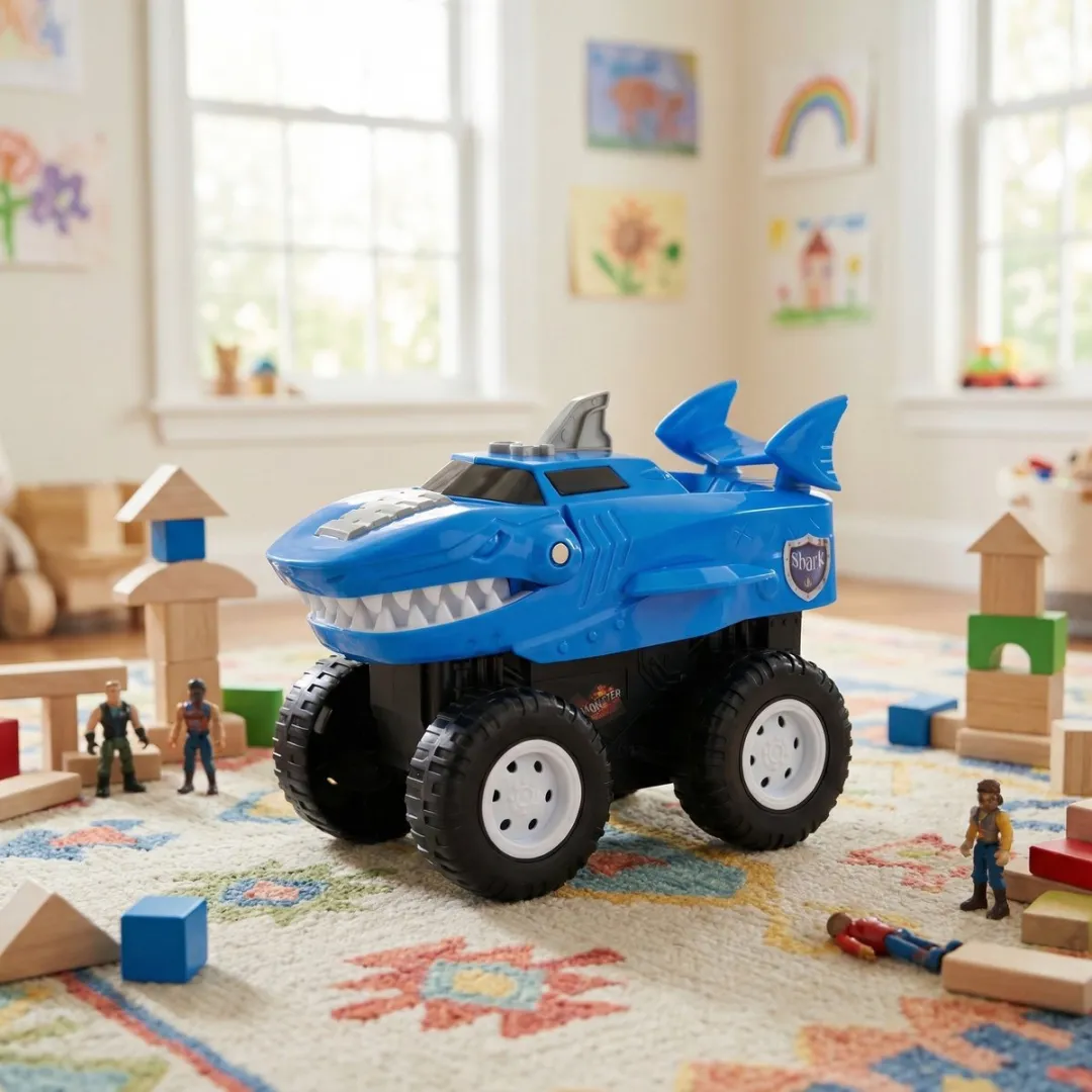 Eddy Toys Haai Auto Speelgoed - Blauw/Zwart/Wit