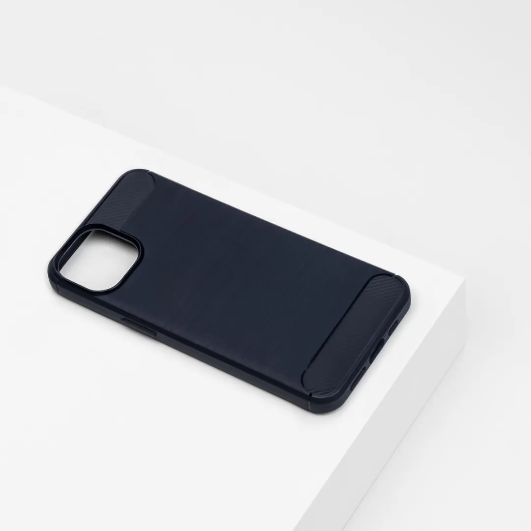 BMAX Carbon Hoesje iPhone 13 Mini - Blauw