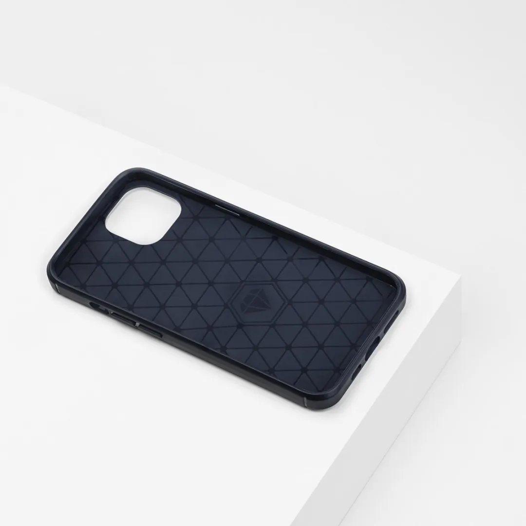 BMAX Carbon Hoesje iPhone 13 Mini - Blauw