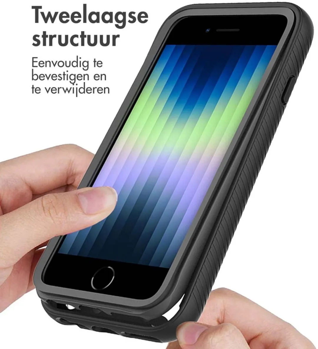 Imoshion Hoesje iPhone SE/8/7/6s/6 - 360° Beschermend - Zwart