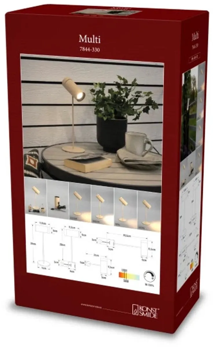 Konstsmide Tuin Tafellamp Multi - 27 LED 2.9W - Zand Aluminium Groen