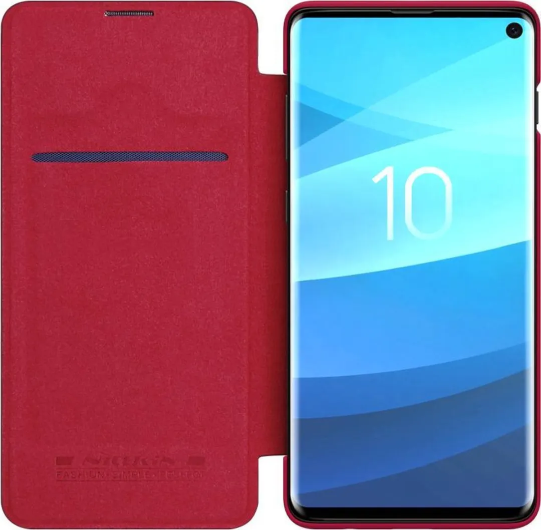 Nillkin Qin PU Leather Book Cover - Samsung Galaxy S10 - Rood