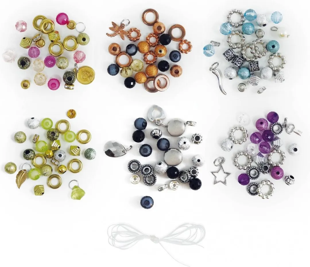 Buki Armbandjes maken met bedeltjes - 6 Stuks - Meerkleurig