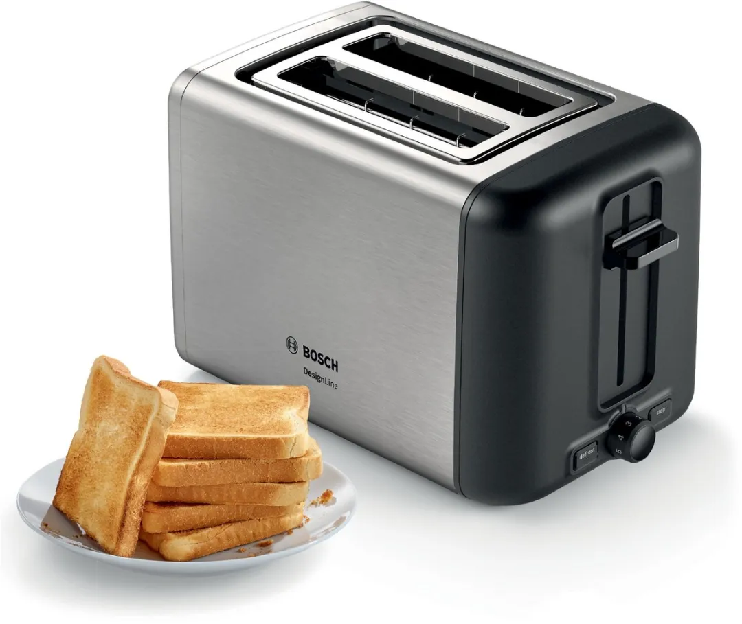 Bosch TAT3P420DE Broodrooster 2 Sneden - 970W - Zwart/Zilver