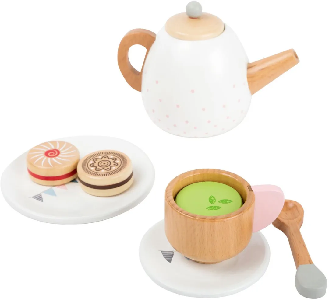 Small Foot Houten Theeset met Speeleten - 17 Stuks - Wit