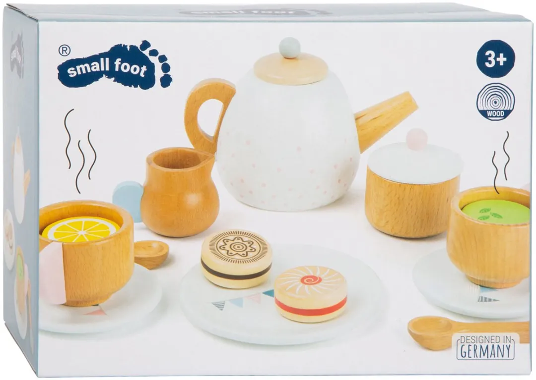 Small Foot Houten Theeset met Speeleten - 17 Stuks - Wit
