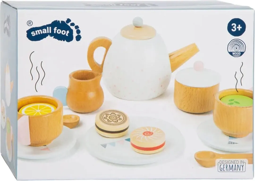 Small Foot Houten Theeset met Speeleten - 17 Stuks - Wit