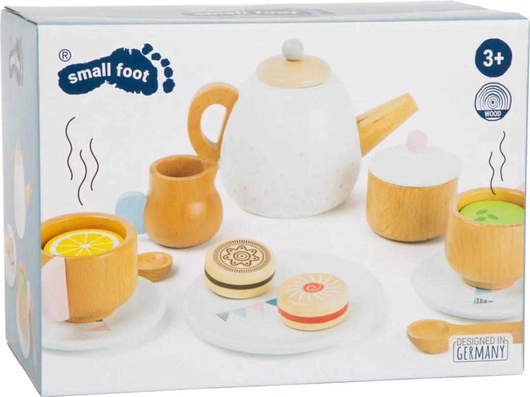 Small Foot Houten Theeset met Speeleten - 17 Stuks - Wit