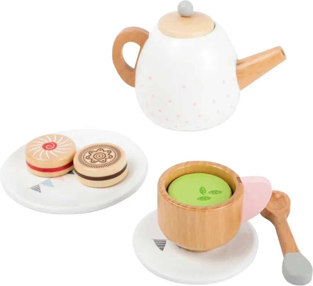 Small Foot Houten Theeset met Speeleten - 17 Stuks - Wit - afbeelding 6 van 6