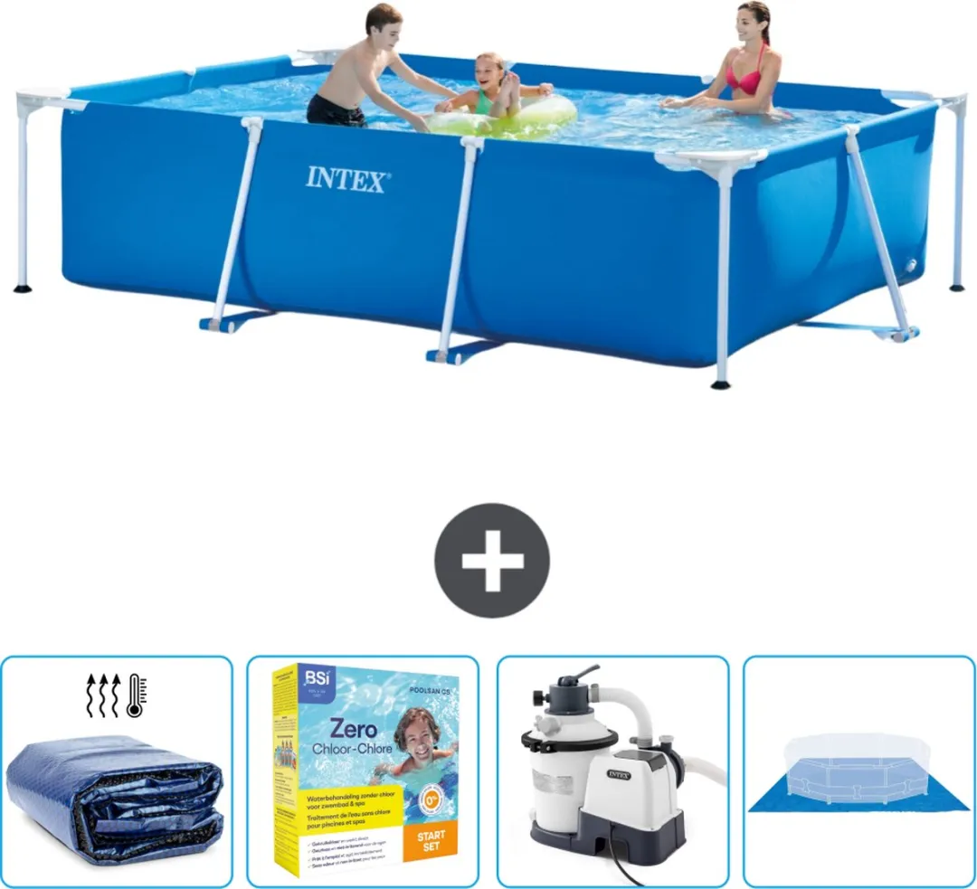 Intex Rechthoekig Frame Zwembad 300x200x75cm - Blauw