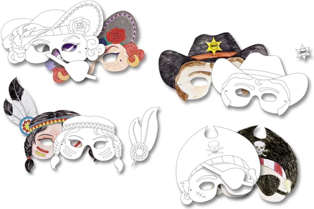 Folia Thema's Kindermasker Karton - 6 Stuks